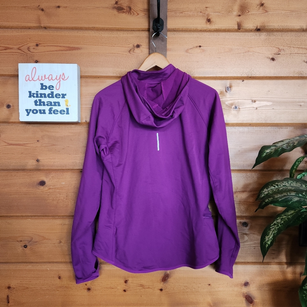 NIKE Element Purple Thermal Dri-Fit Running Hoodie 424841-551 Mesh Athletic Sz M - Picture 10 of 11